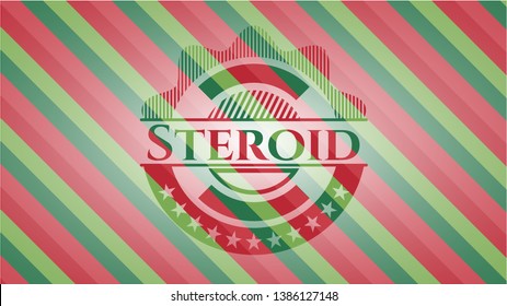 Steroid christmas emblem background. Vector Illustration. Detailed.
