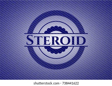 Steroid emblem with denim texture