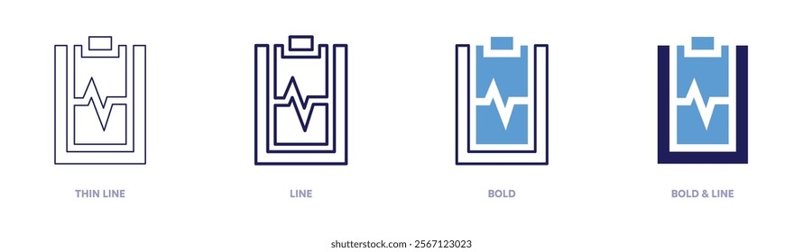 Steroid icon in 4 different styles. Thin Line, Line, Bold, and Bold Line. Duotone style. Editable stroke.
