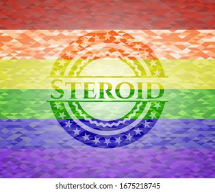 Emblema de color lgbt esteroideo. Ilustración vectorial. Mosaico.