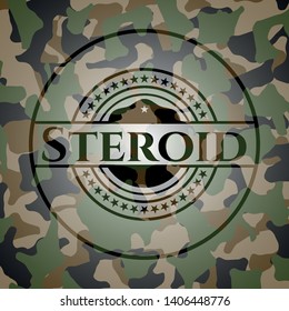 Steroid on camo texture. Vector Illustration. Detailed.