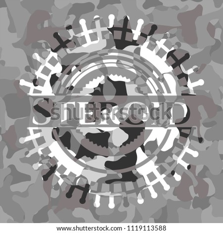 Steroid on grey camo texture