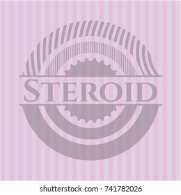Steroid pink emblem. Retro
