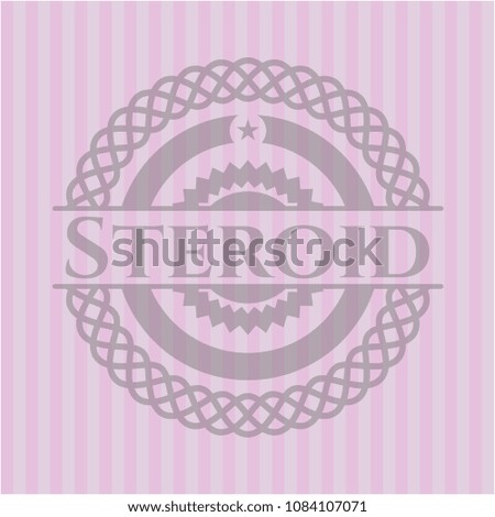 Steroid pink emblem. Retro