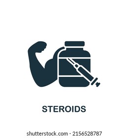 Steroids Icon. Monochrome Simple Fitness Icon For Templates, Web Design And Infographics