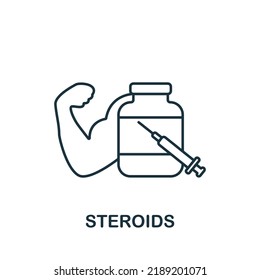 Steroids Icon. Monochrome Simple Fitness Icon For Templates, Web Design And Infographics