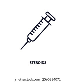 steroids outline icon.  Thin line icon from gym and fitness collection. Editable vector isolated on white background