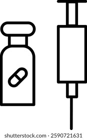 Steroids Vector Line Icon Design