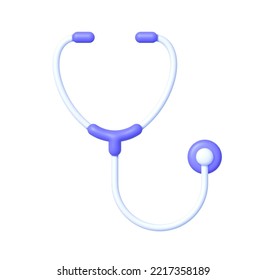 Stethoscope 3D, great design for any purposes. Icon for concept design. Medical icon. Health care concept. 3d Vector illustration isolated