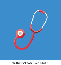 Stethoscope, 3d rendering stethoscope isolated on white background. Cartoon plastic style icon