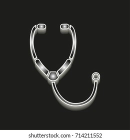 Stethoscope - 3d vector icons. Illustrations isolated on black background for graphic and web design.