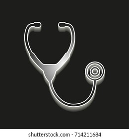 Stethoscope - 3d vector icons. Illustrations isolated on black background for graphic and web design.