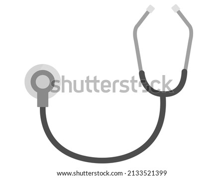 stethoscope an acoustic device that amplifies body noises, on a white background