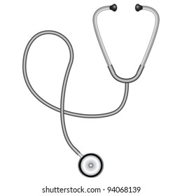 stethoscope against white background, abstract vector art illustration