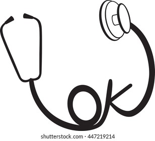 stethoscope, All elements are in separate layers color can be changed easily.     