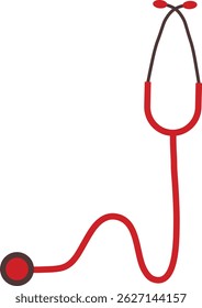 O estetoscópio parece estar pendurado ao redor do pescoço de um médico ou enfermeiro em uma ilustração de vetor de design plano