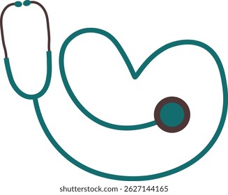 O estetoscópio parece estar pendurado ao redor do pescoço de um médico ou enfermeiro em uma ilustração de vetor de design plano