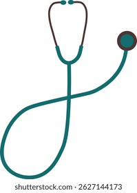 O estetoscópio parece estar pendurado ao redor do pescoço de um médico ou enfermeiro em uma ilustração de vetor de design plano