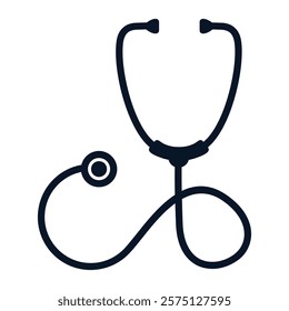 Stethoscope black silhouette vector template