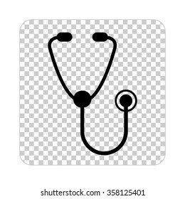 stethoscope  - black vector icon