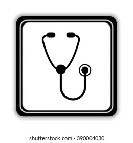 stethoscope  - black vector icon
