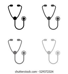 stethoscope  - black vector icon