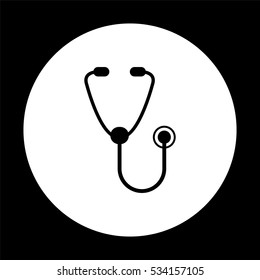 stethoscope -  black vector icon