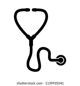 stethoscope black and white icon vector template