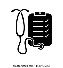 stethoscope black and white icon vector template