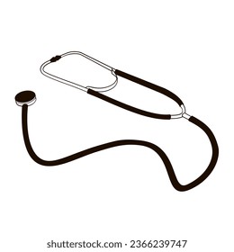 Ilustración vectorial en blanco y negro de Stethoscope