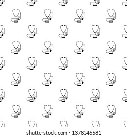 Stethoscope, blood presure pattern seamless vector repeat geometric for any web design