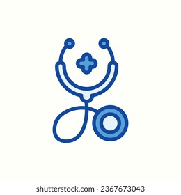 stethoscope blue icon, isolated hospital icon in light background, perfect for website, blog, logo, graphic design, social media, UI, mobile app