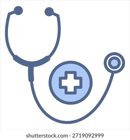 Estetoscopio azul Icon Ilustración vectorial