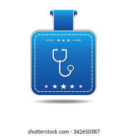 Stethoscope blue Vector Icon Design