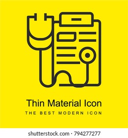 Stethoscope bright yellow material minimal icon or logo design