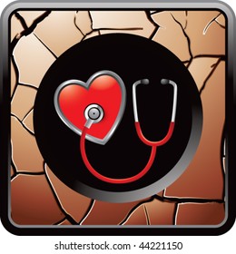 botão de estetoscópio bronze rachado web