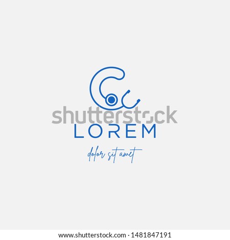 stethoscope c letter logo vector design