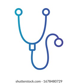dispositivo cardiovascular de estetoscopio, diseño de ilustración vectorial de estilo de línea de degradado