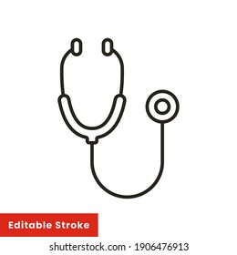 Stethoscope cardio device line style icon vector illustration design. Editable stroke EPS10