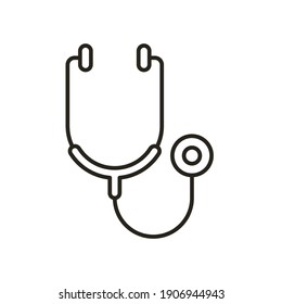 Stethoscope cardio device line style icon vector illustration design. EPS10