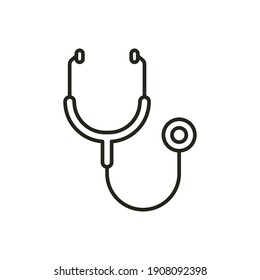 Stethoscope cardio device line style icon vector illustration design. EPS10