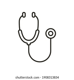 Stethoscope cardio device line style icon vector illustration design. EPS10