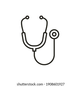 Stethoscope cardio device line style icon vector illustration design. EPS10