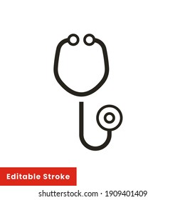 Stethoscope cardio device line style icon vector illustration design. Editable stroke EPS10