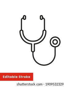 Stethoscope cardio device line style icon vector illustration design. Editable stroke EPS10