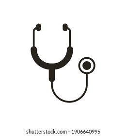 Stethoscope cardio device solid style icon vector illustration design. EPS10