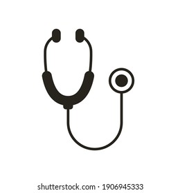 Stethoscope cardio device solid style icon vector illustration design. EPS10