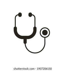 Stethoscope cardio device solid style icon vector illustration design. EPS10