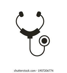 Stethoscope cardio device solid style icon vector illustration design. EPS10