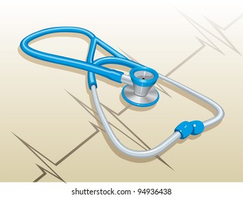 Stethoscope and cardiogram.